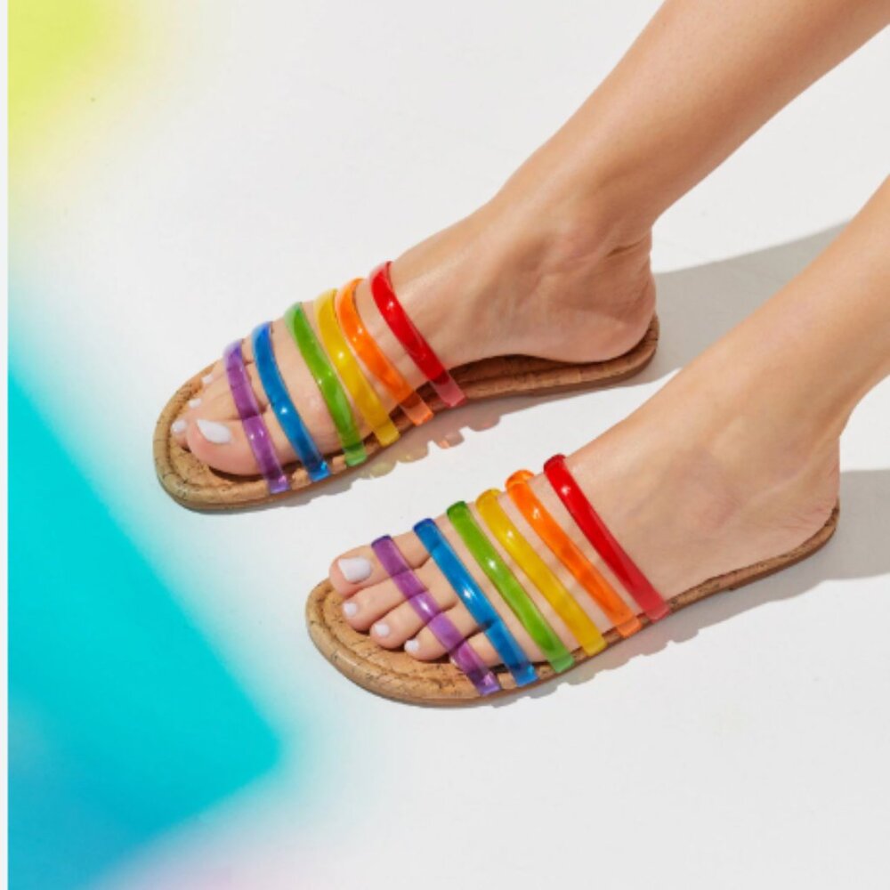 NWOT BC footwear multicolored jelly sandals